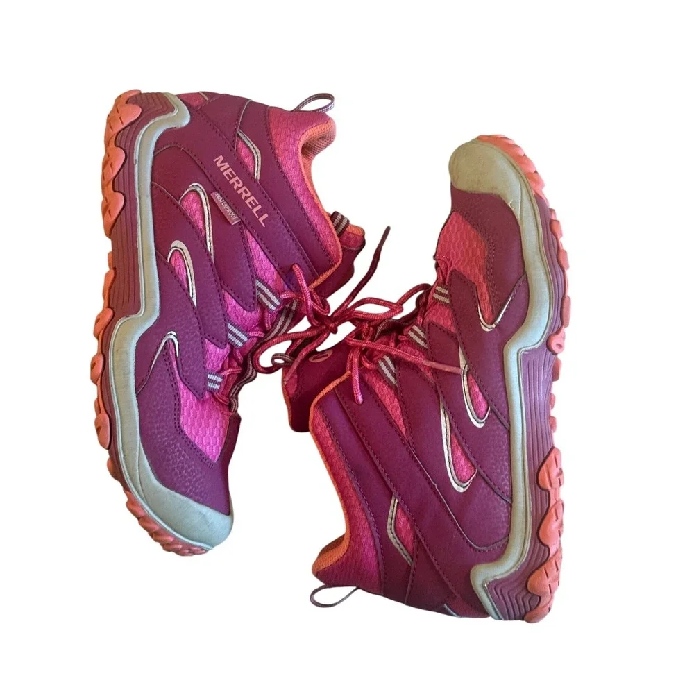 Merrell Chameleon 7 Access Mid Waterproof Hiking Boots Berry Pink Kids 4.5M - Picture 7 of 9